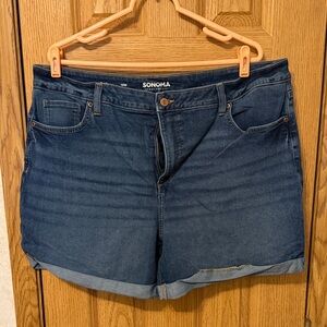 Sonoma Dark Blue Rolled-Hem Denim Shorts